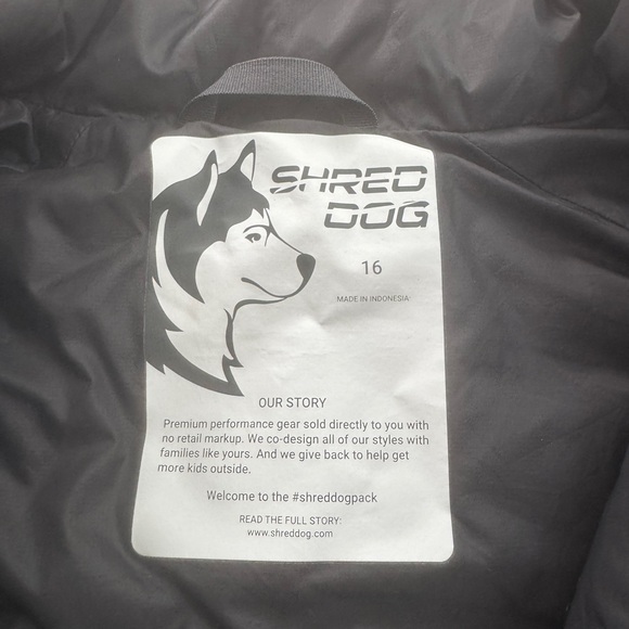 Shred Dog Gray Insulated Jacket Size 16 3M Thinsulate Winter Coat - Picture 3 of 9